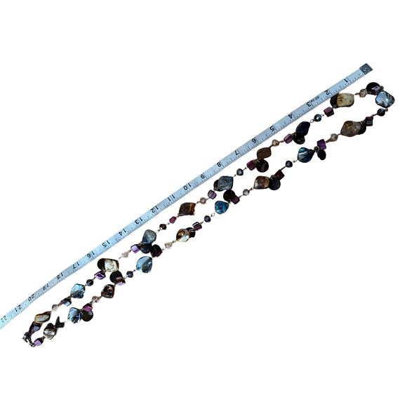 Long Mother of Pearl Beachy Boho Y2K Beaded Necklace - Picture 5 of 6